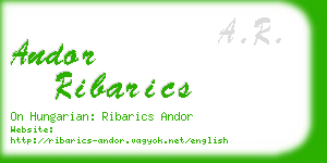 andor ribarics business card